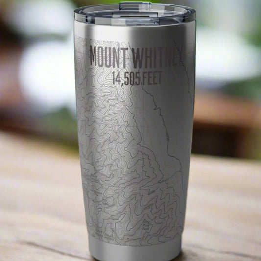 Mount Whitney District Topographic Tumbler 20oz Spill Resistant Lid High Sierra - Park Service Apparel