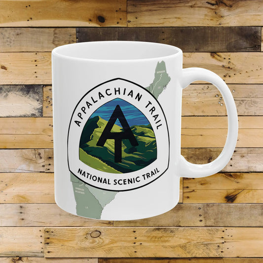 Appalachian Trail Scenic Ceramic Mug (11oz, 15oz) Hike Line Design Mountains - Park Service Apparel