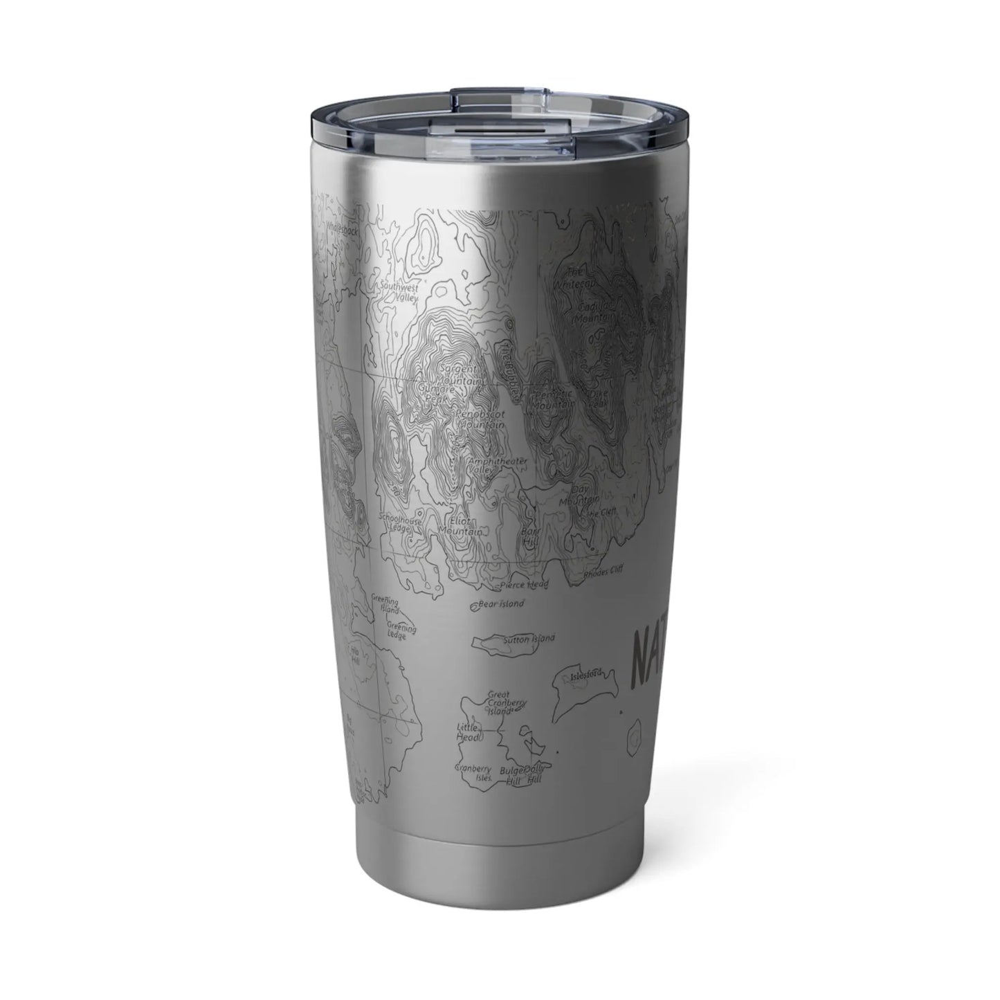 Acadia National Park Topographic Tumbler 20oz  Spill Resistant Lid Coastal Maine - Park Service Apparel
