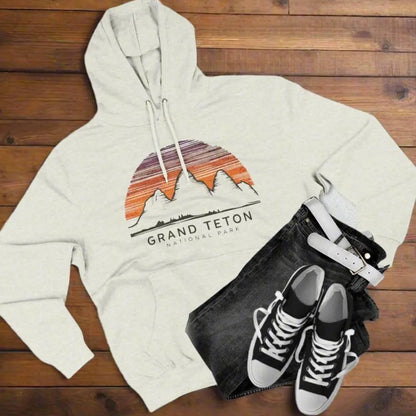 Grand Teton National Park Unisex Fit  Fleece Hoodie Colorful Skyline - Park Service Apparel