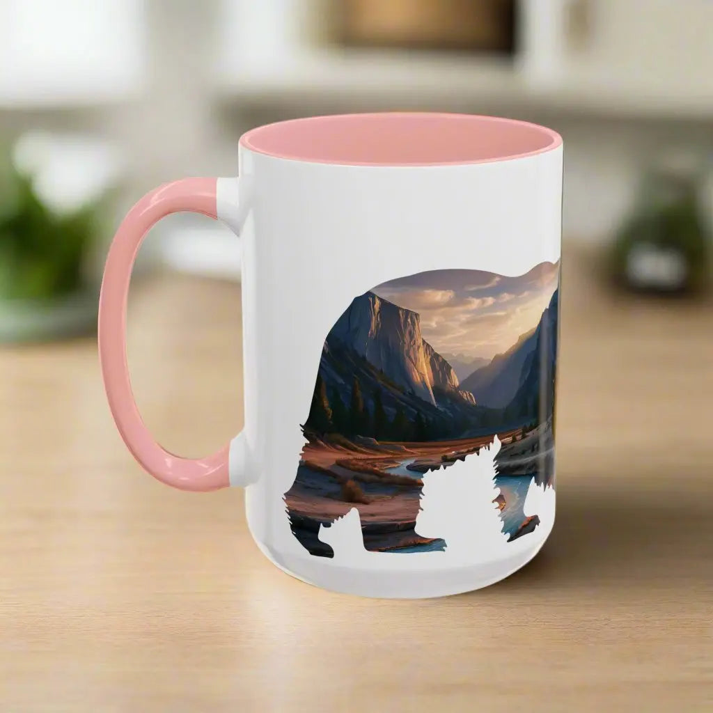Yosemite National Park Valley Bear Accent Coffee Mug 11oz 15oz Blue Black Pink Red - Park Service Apparel