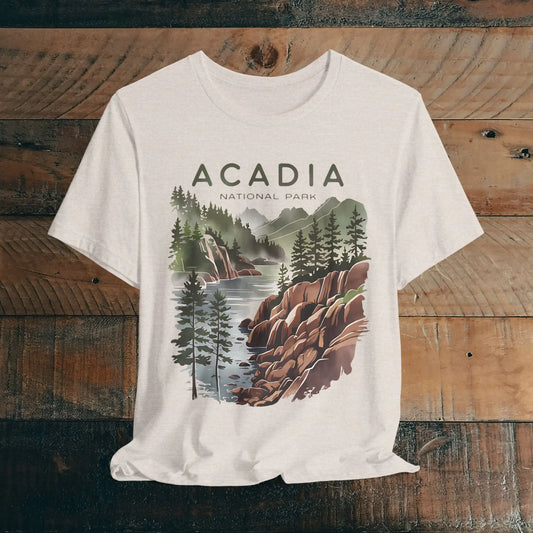 Acadia National Park Unisex Fit Soft T-Shirt Coastal Art - Park Service Apparel