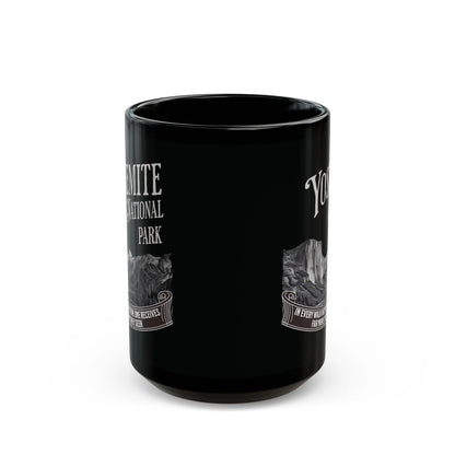 Yosemite National Park Rustic Scenic Ceramic Black Mug (11oz, 15oz) Muir Nature - Park Service Apparel
