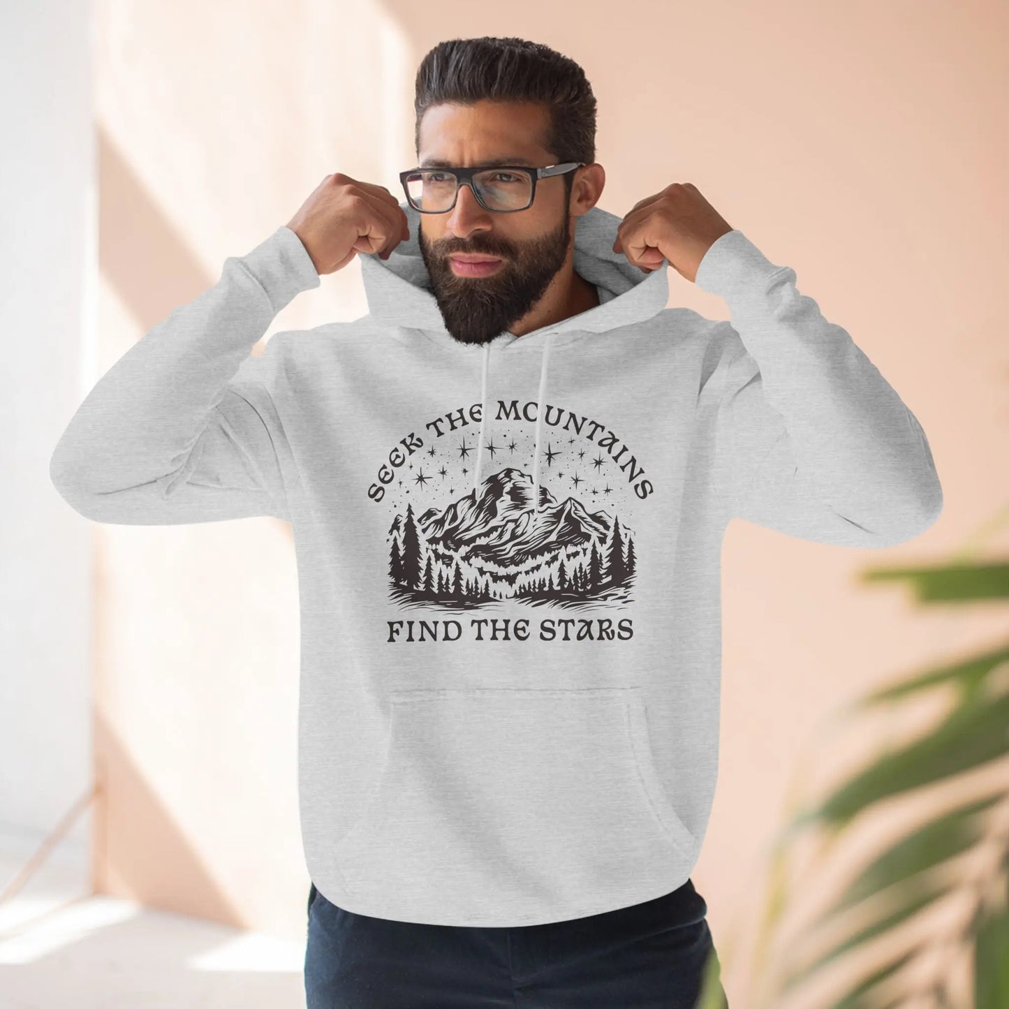 Seek The Mountains Find The Stars Outdoor Mountain Unisex Fit Fleece Hoodie - Park Service Apparel