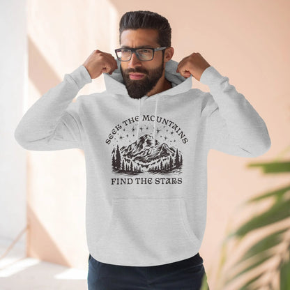 Seek The Mountains Find The Stars Outdoor Mountain Unisex Fit Fleece Hoodie - Park Service Apparel