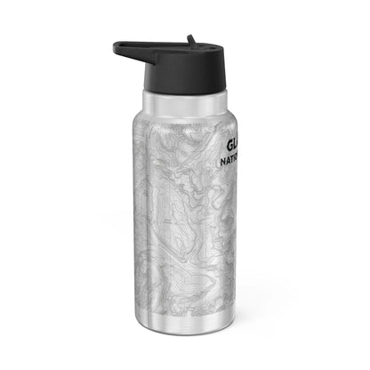 Glacier National Park Topographic Insulated Water Bottle Tumbler 32oz CDT PNT Trails Mug Printify