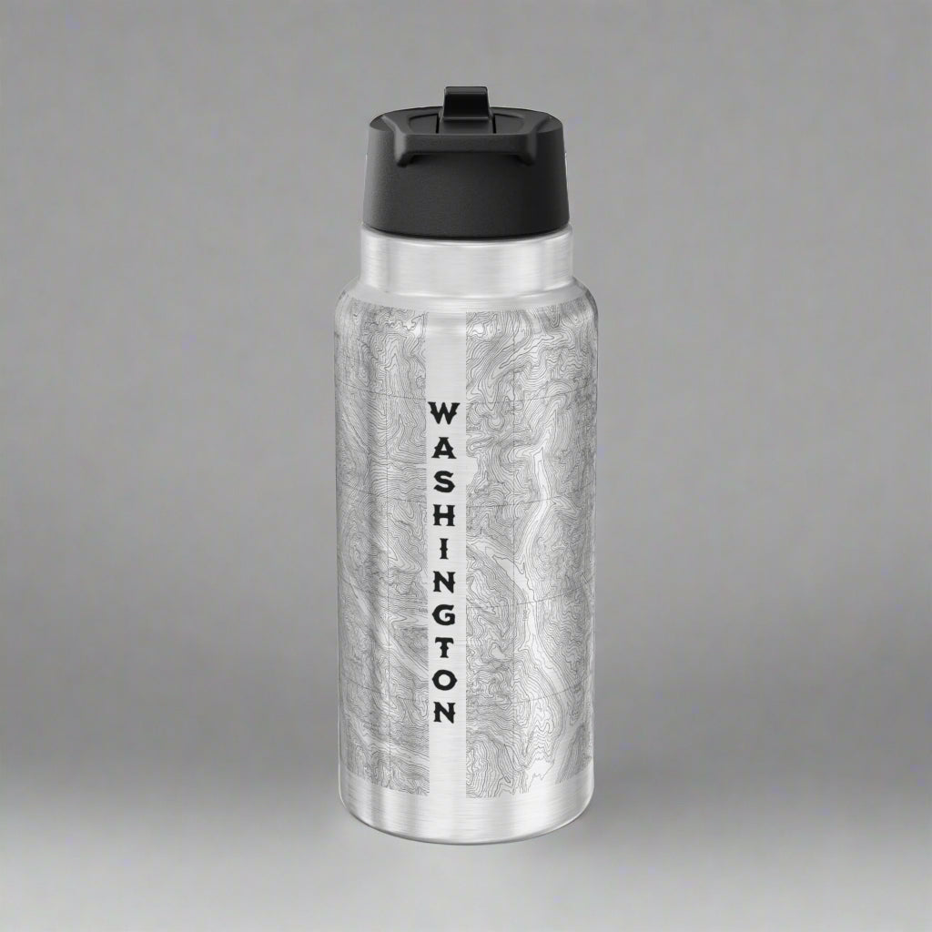 North Cascades National Park Topographic Insulated Water Bottle Tumbler 32oz