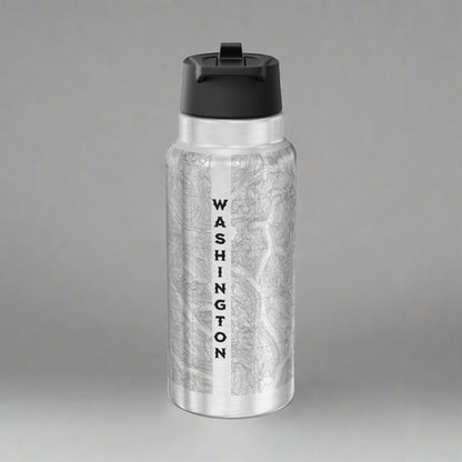 North Cascades National Park Topographic Insulated Water Bottle Tumbler 32oz