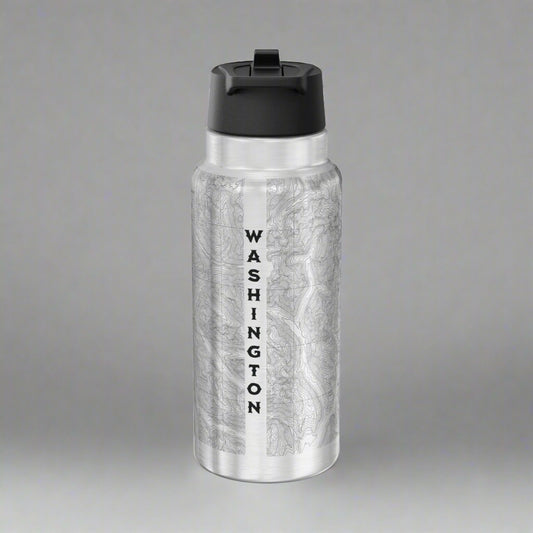 North Cascades National Park Topographic Insulated Water Bottle Tumbler 32oz