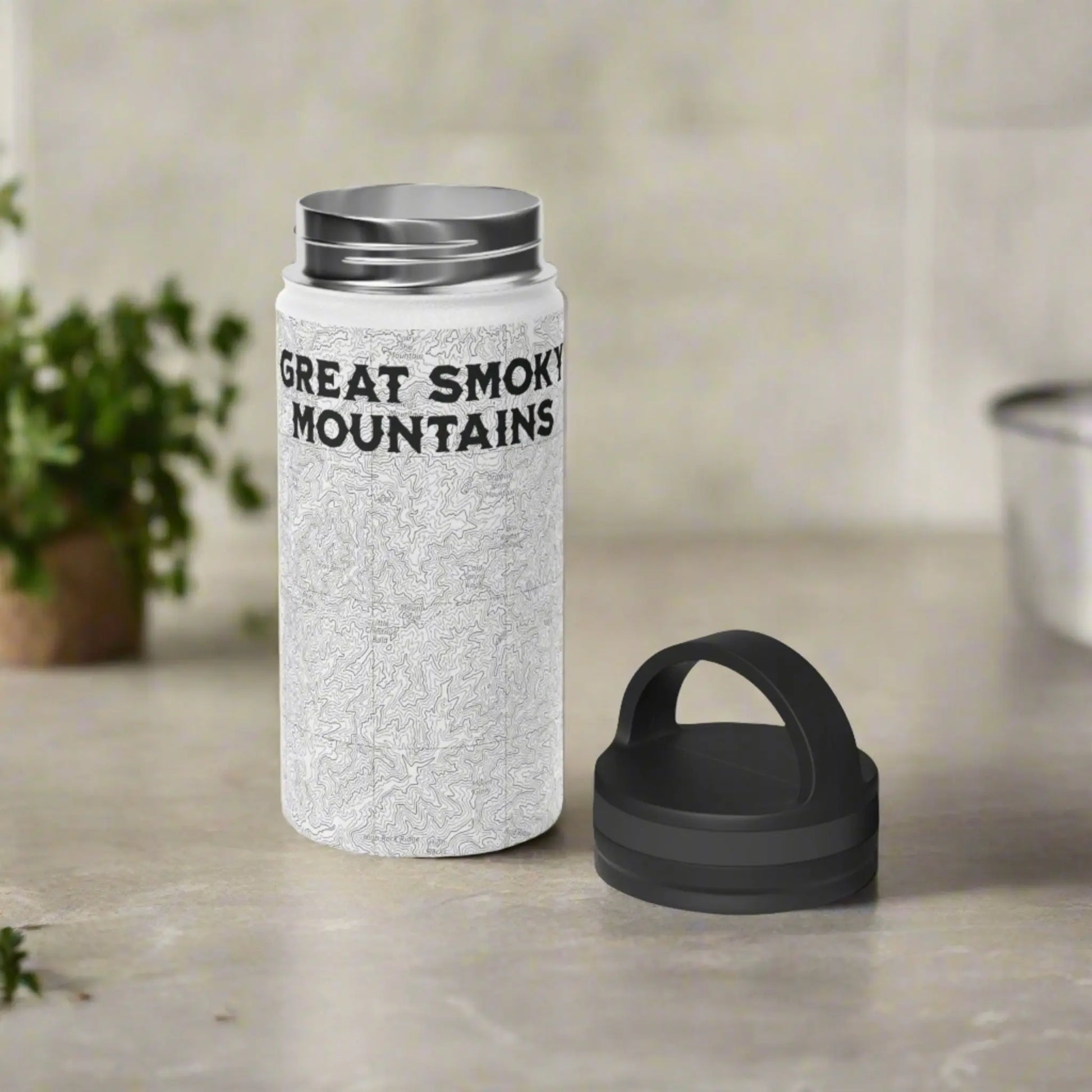 Great Smoky Mountains National Park Stainless Steel Water Bottle Handle Lid (3 Sizes, 3 Lid Options) Appalachian Trail Clingmans Dome - Park Service Apparel