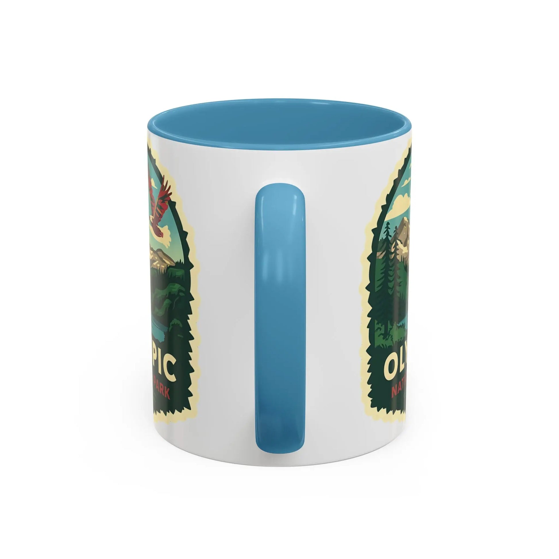 Glacier National Park Accent Coffee Mug 11oz 15oz Eagle Fly Over Blue Black Pink Red Outdoor Inspired Ceramic Mug - Park Service Apparel