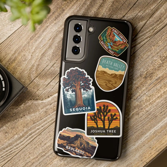 Custom National Park Sticker Style Printed Phone Case Personalize Your Phone Protector (iPhone 7-15) (Galaxy 21-24) - Park Service Apparel