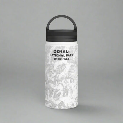 Denali National Park Topographic Stainless Steel Water Bottle Handle Lid Alaska 20,310 Ft. - Park Service Apparel