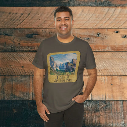 Yosemite National Park Unisex Fit Short Sleeve T-Shirt Wood Sign - Park Service Apparel