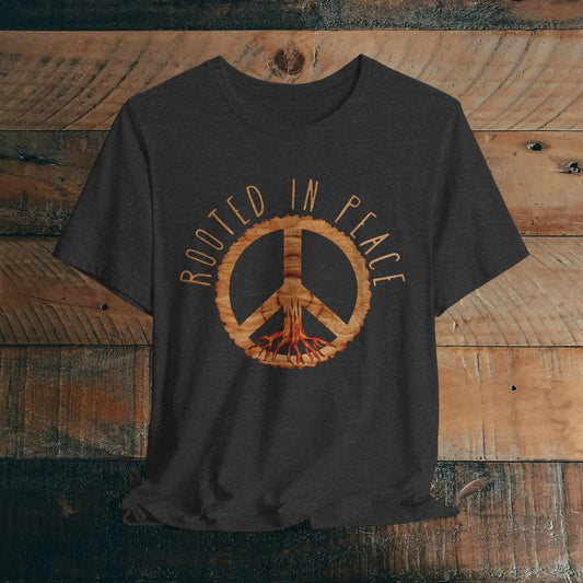Rooted In Peace Rustic Wood Look  Unisex Fit Short Sleeve T-Shirt Tree Roots - Park Service Apparel