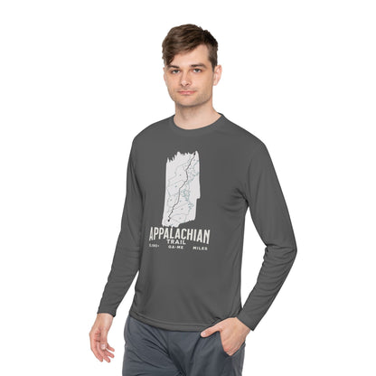 Appalachian Trail White Blaze Map Unisex Fit Tech Sport  Long Sleeve Performance Shirt Printify