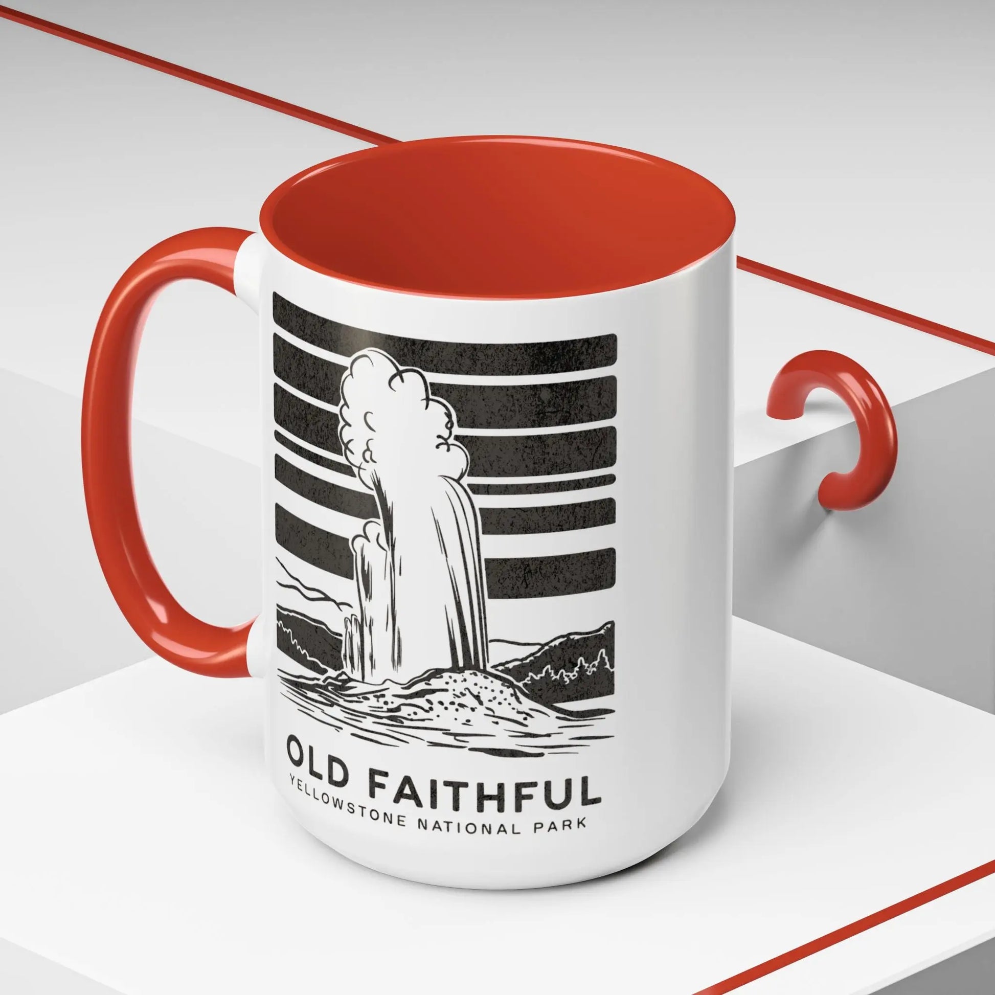 Old Faithful Geyser Yellowstone National Park Coffee Mug 11oz 15oz Blue Black Pink Red - Park Service Apparel