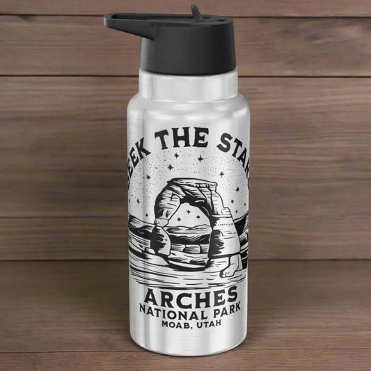 Arches National Park Insulated Water Bottle Tumbler 32oz Seek The Stars - Park Service Apparel