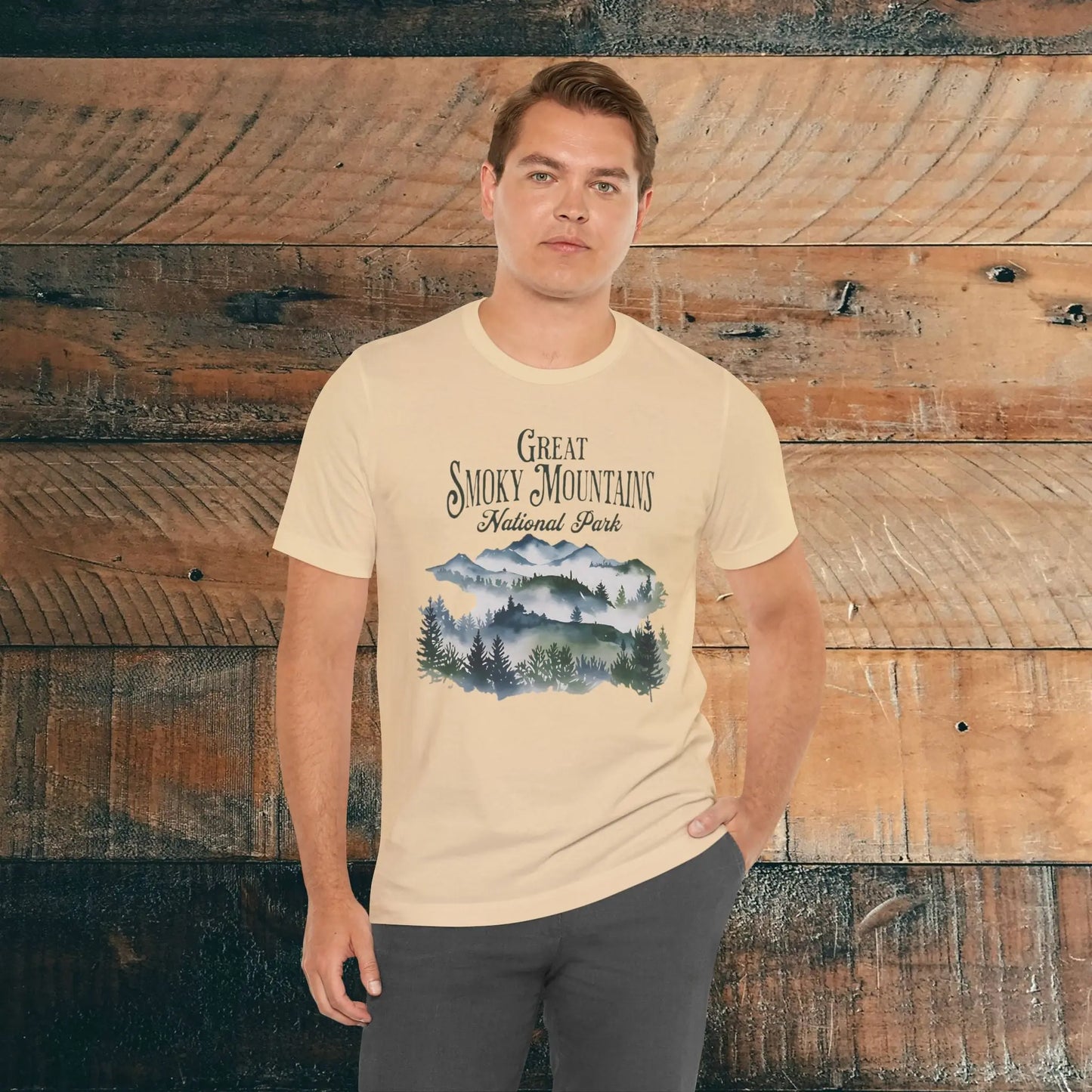 Great Smoky Mountains National Park Unisex Fit Soft T-shirt Watercolor Style Nature Tee - Park Service Apparel