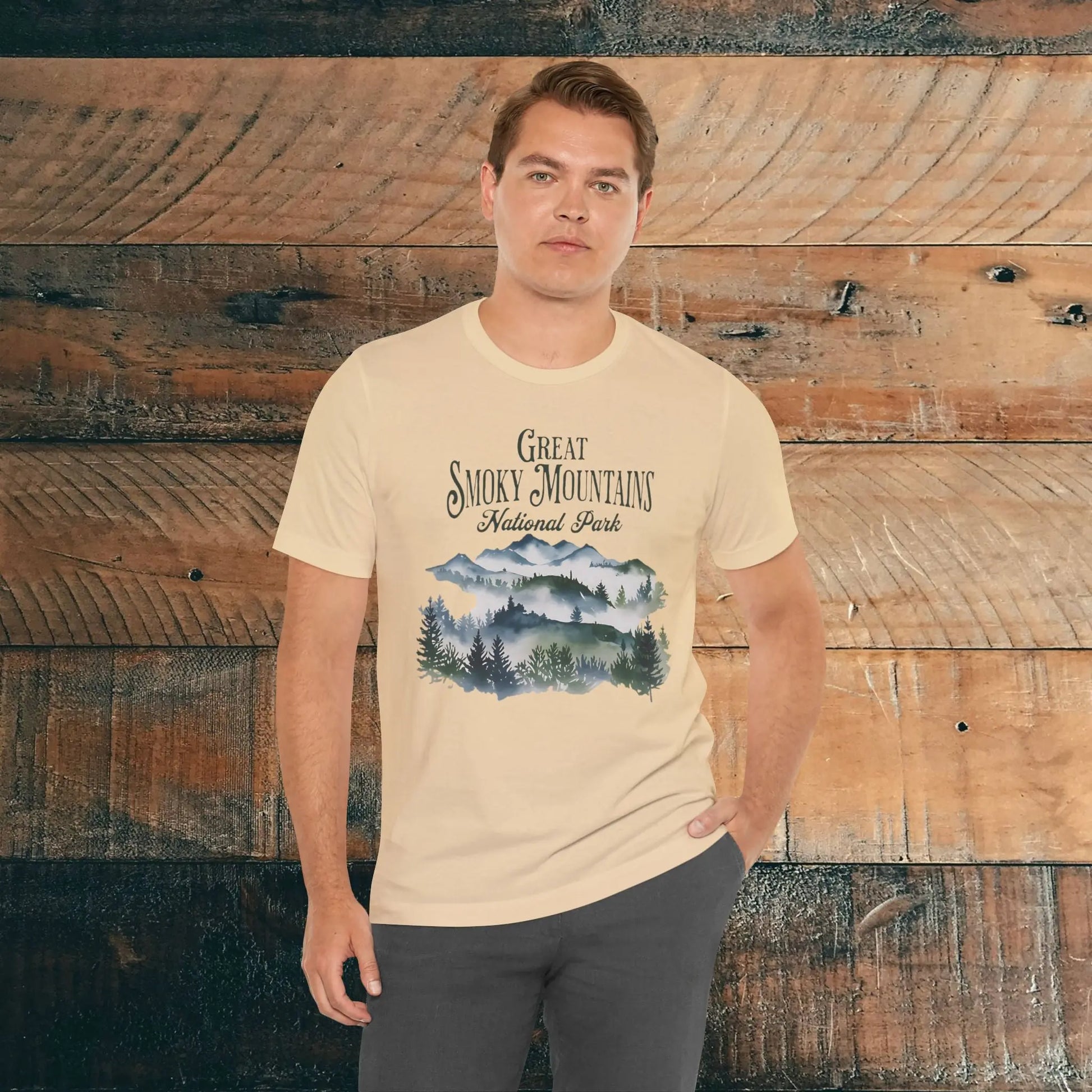Great Smoky Mountains National Park Unisex Fit Soft T-shirt Watercolor Style Nature Tee - Park Service Apparel