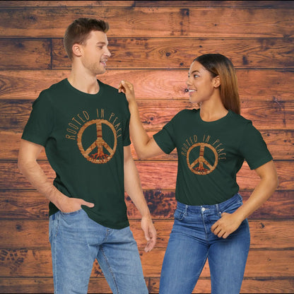 Rooted In Peace Rustic Wood Look  Unisex Fit Short Sleeve T-Shirt Tree Roots - Park Service Apparel