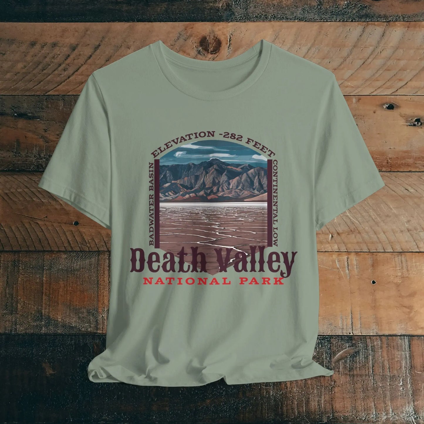 Death Valley National Park Unisex Jersey Tee Airlume Cotton Badwater Basin - Park Service Apparel