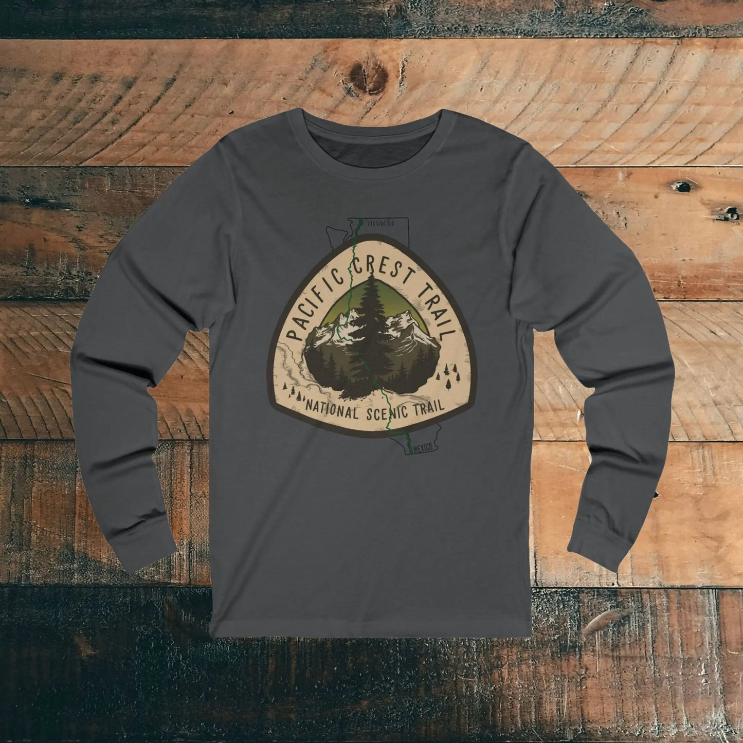 Pacific Crest National Scenic Trail Unisex Fit Long Sleeve T-shirt PCT - Park Service Apparel