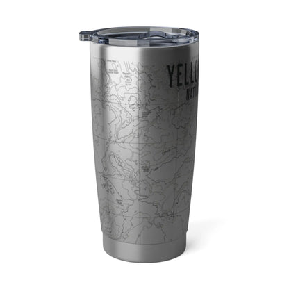 Yellowstone National Park Topographic Tumbler 20oz Real USGS Map Old Faithful Double Walled Spill Resistant Lid - Park Service Apparel