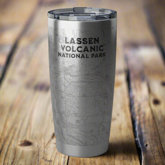 Lassen Volcanic National Park Topographic Insulated Tumbler 20oz Real USGS Topo Map Coffee Cup Printify