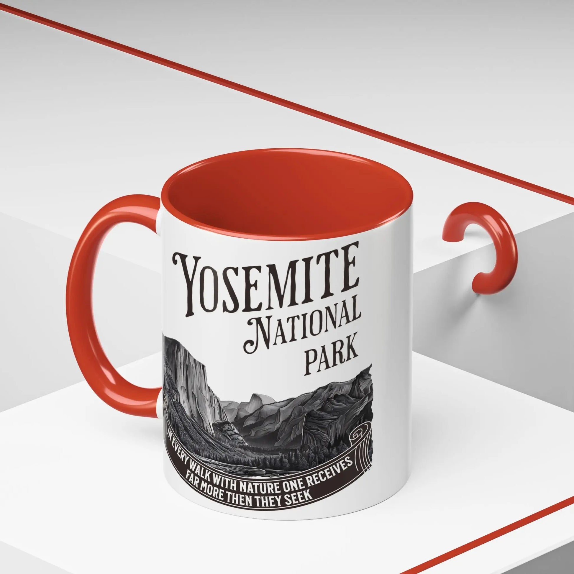Yosemite National Park Coffee Mug 11oz 15oz Walk With Nature John Muir Quote Blue Black Pink Red - Park Service Apparel