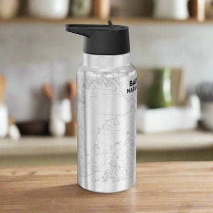 Badlands National Park Topographic Insulated Water Bottle Tumbler 32oz USGS South Dakota Map Print - Park Service Apparel