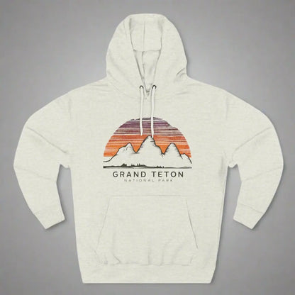 Grand Teton National Park Unisex Fit  Fleece Hoodie Colorful Skyline - Park Service Apparel