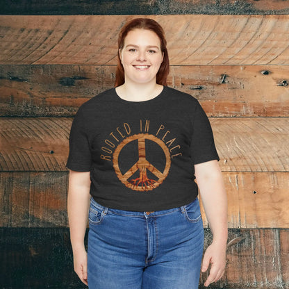 Rooted In Peace Rustic Wood Look  Unisex Fit Short Sleeve T-Shirt Tree Roots - Park Service Apparel
