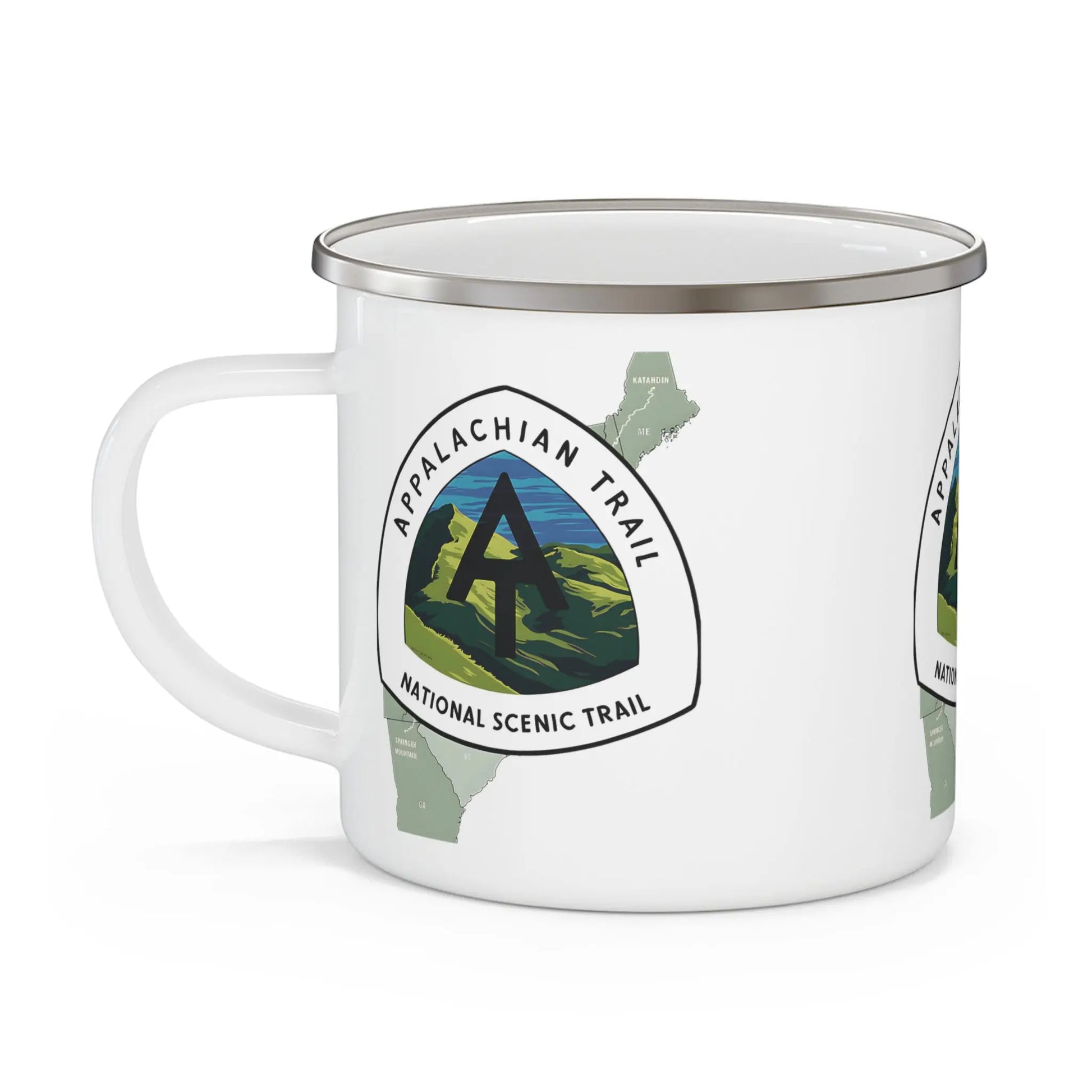 Appalachian Trail Logo Enamel Camping Hike Mug Scenic Map Trail Design - Park Service Apparel