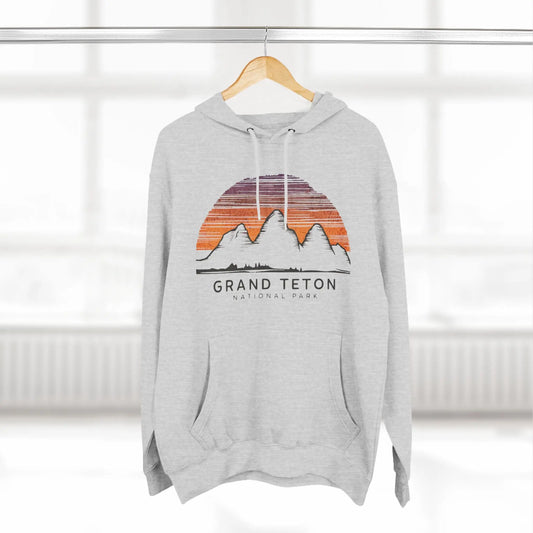 Grand Teton National Park Unisex Fit  Fleece Hoodie Colorful Skyline - Park Service Apparel