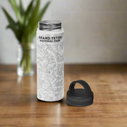 Grand Teton National Park Topographic Stainless Steel Water Bottle Handle Lid - Park Service Apparel