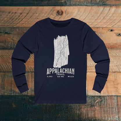 Appalachian National Scenic Trail Unisex Fit Long Sleeve T-shirt AT White Blaze Map - Park Service Apparel