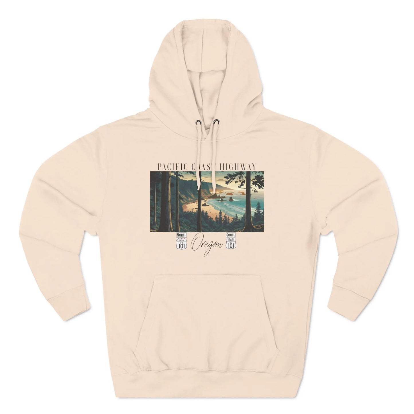Pacific Coast Highway Oregon Shore Unisex Fit Fleece Hoodie HWY 101 - Park Service Apparel