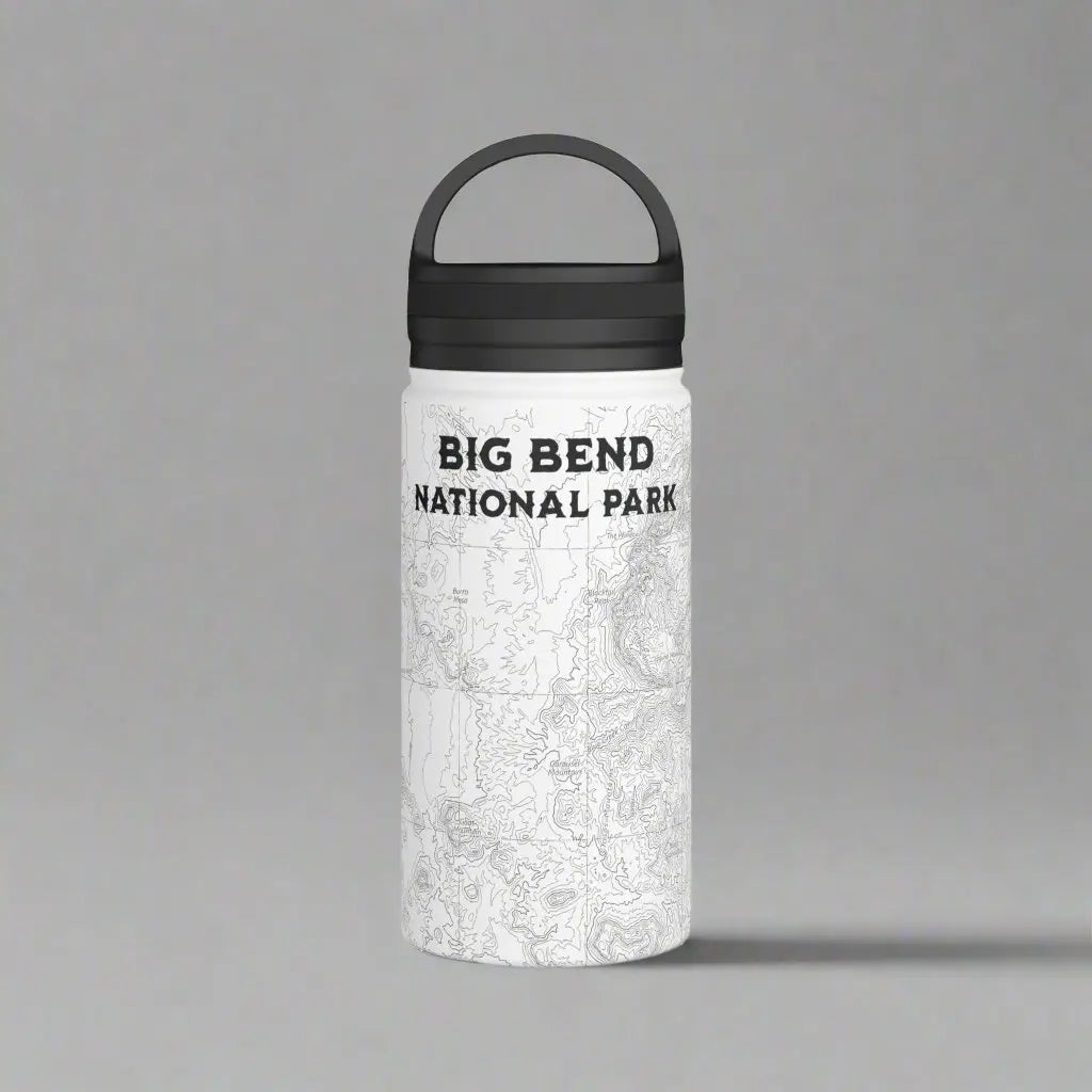 Big Bend National Park Topographic Stainless Steel Water Bottle Handle Lid Texas - Park Service Apparel
