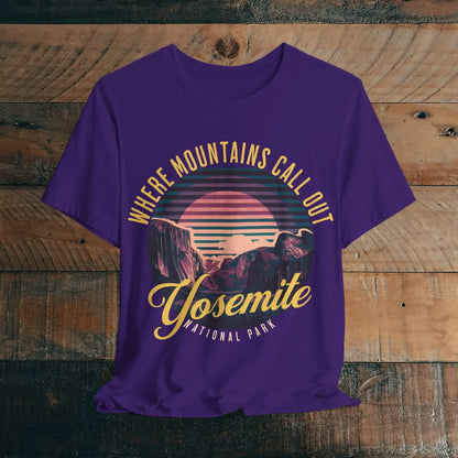 Yosemite National Park Unisex T-Shirt California Retro Mountains Call Out - Park Service Apparel