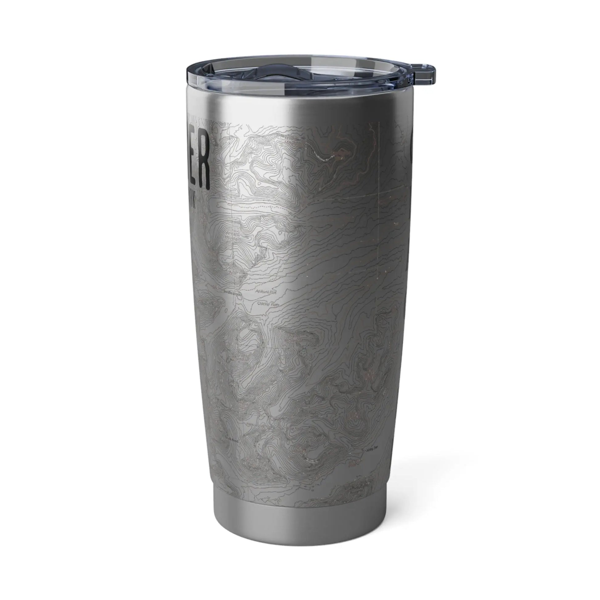 Glacier National Park Topographic Tumbler 20oz Real USGS Map Continental Divide Trail  Walled Spill Resistant Lid - Park Service Apparel