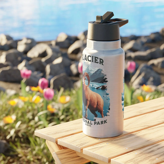 Glacier National Park Insulated Water Bottle Tumbler 32oz Big Horned Sheep - Park Service Apparel