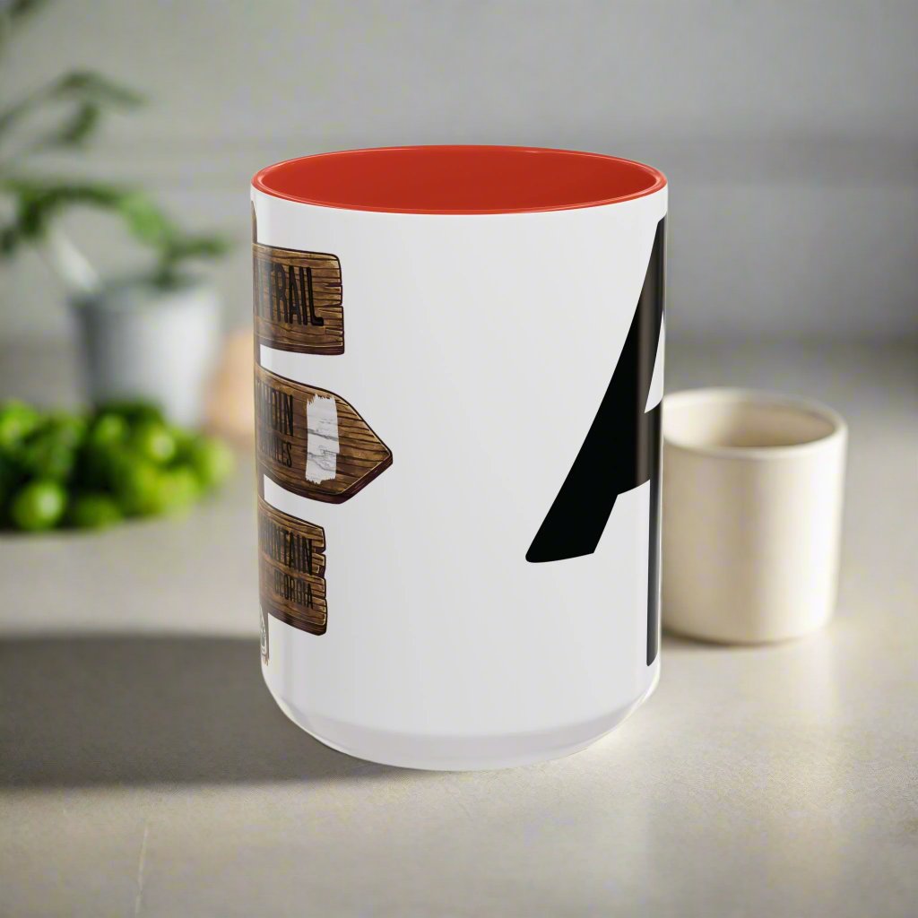 Appalachian Trail Accent Coffee Mug 11oz 15oz National Scenic AT Wood Mileage Sign Printify