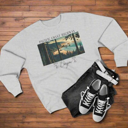 Pacific Coast Highway Oregon Shore Unisex Fit Crewneck Sweatshirt HWY 101 - Park Service Apparel