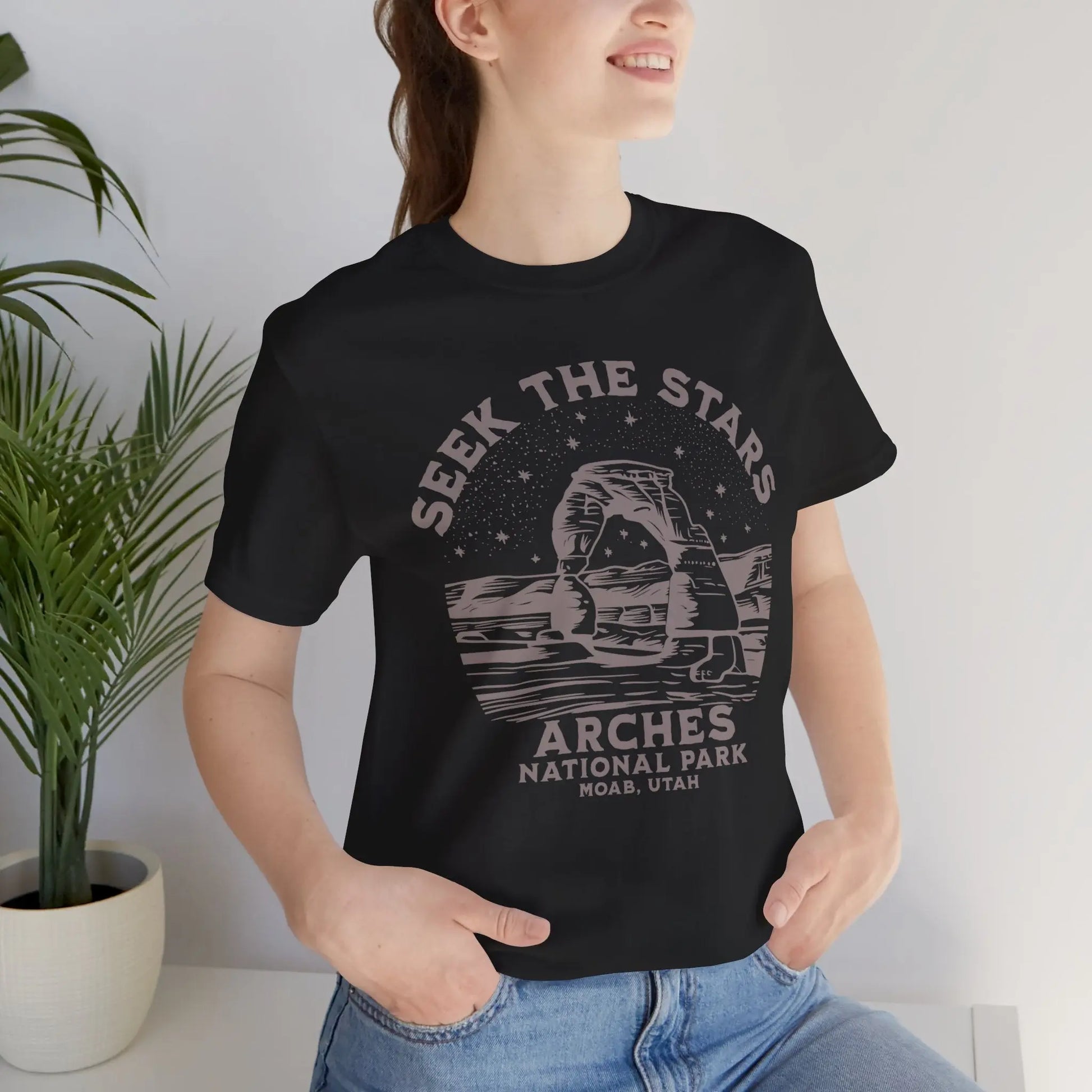 Arches National Park Unisex Fit Short Sleeve Tee Seek The Stars - Park Service Apparel