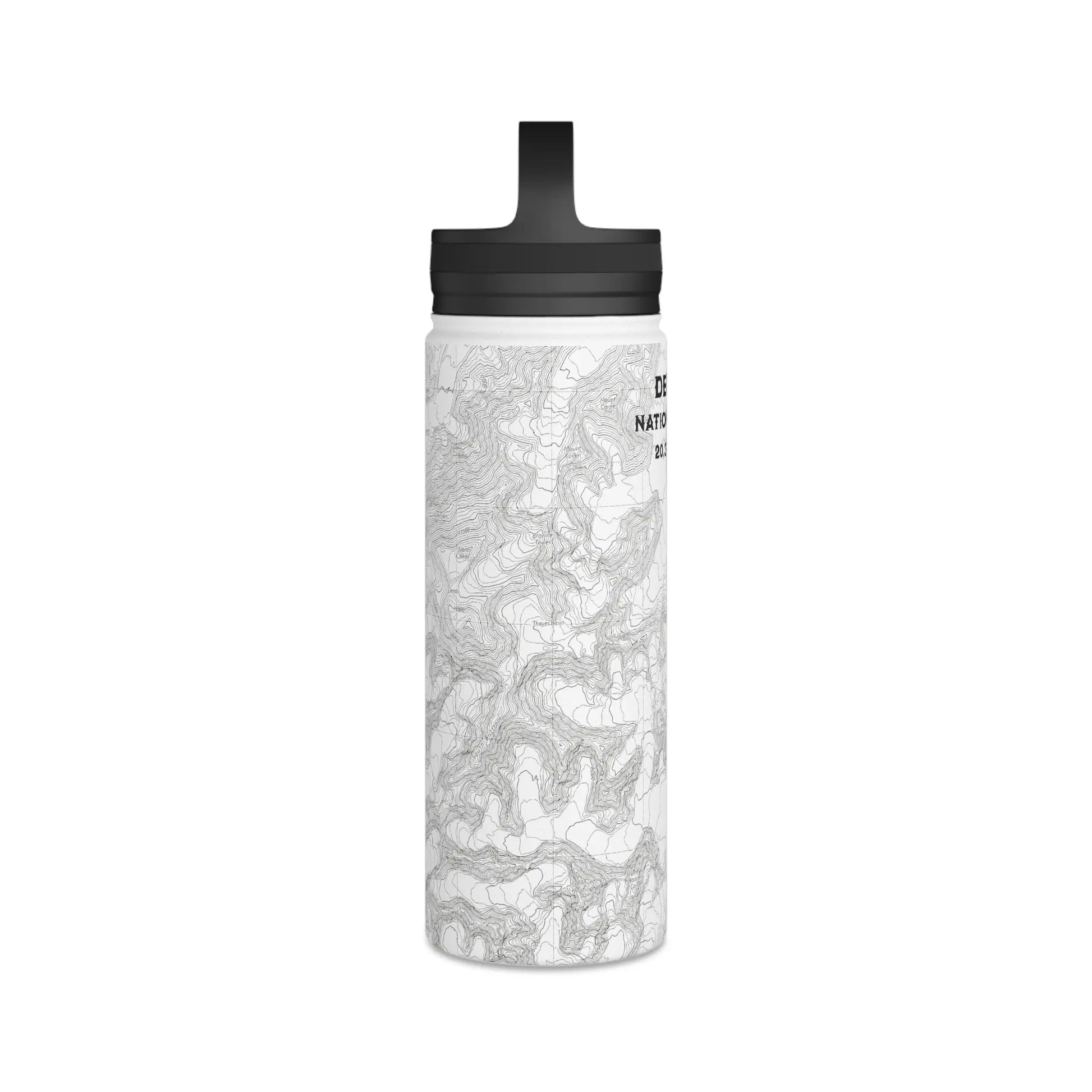 Denali National Park Topographic Stainless Steel Water Bottle Handle Lid Alaska 20,310 Ft. - Park Service Apparel