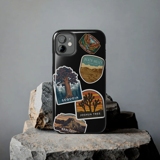Custom National Park Sticker Style Printed Phone Case Personalize Your Phone Protector (iPhone 7-15) (Galaxy 21-24) - Park Service Apparel