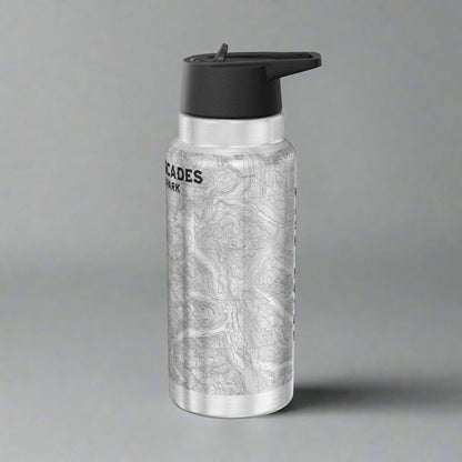 North Cascades National Park Topographic Insulated Water Bottle Tumbler 32oz