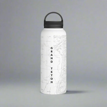 Grand Teton National Park Topographic Stainless Steel Water Bottle Handle Lid - Park Service Apparel