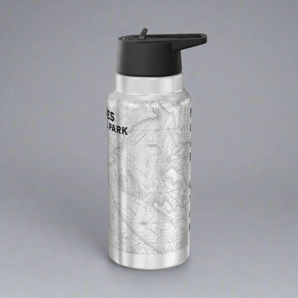 Arches National Park Topographic Insulated Water Bottle Tumbler 32oz Moab Utah USGS Map Print - Park Service Apparel